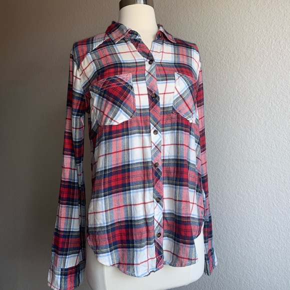 🍓Beautiful Abercrombie & Fitch Plaid Flannel Cotton Shirt like new confirmation - Picture 3 of 11